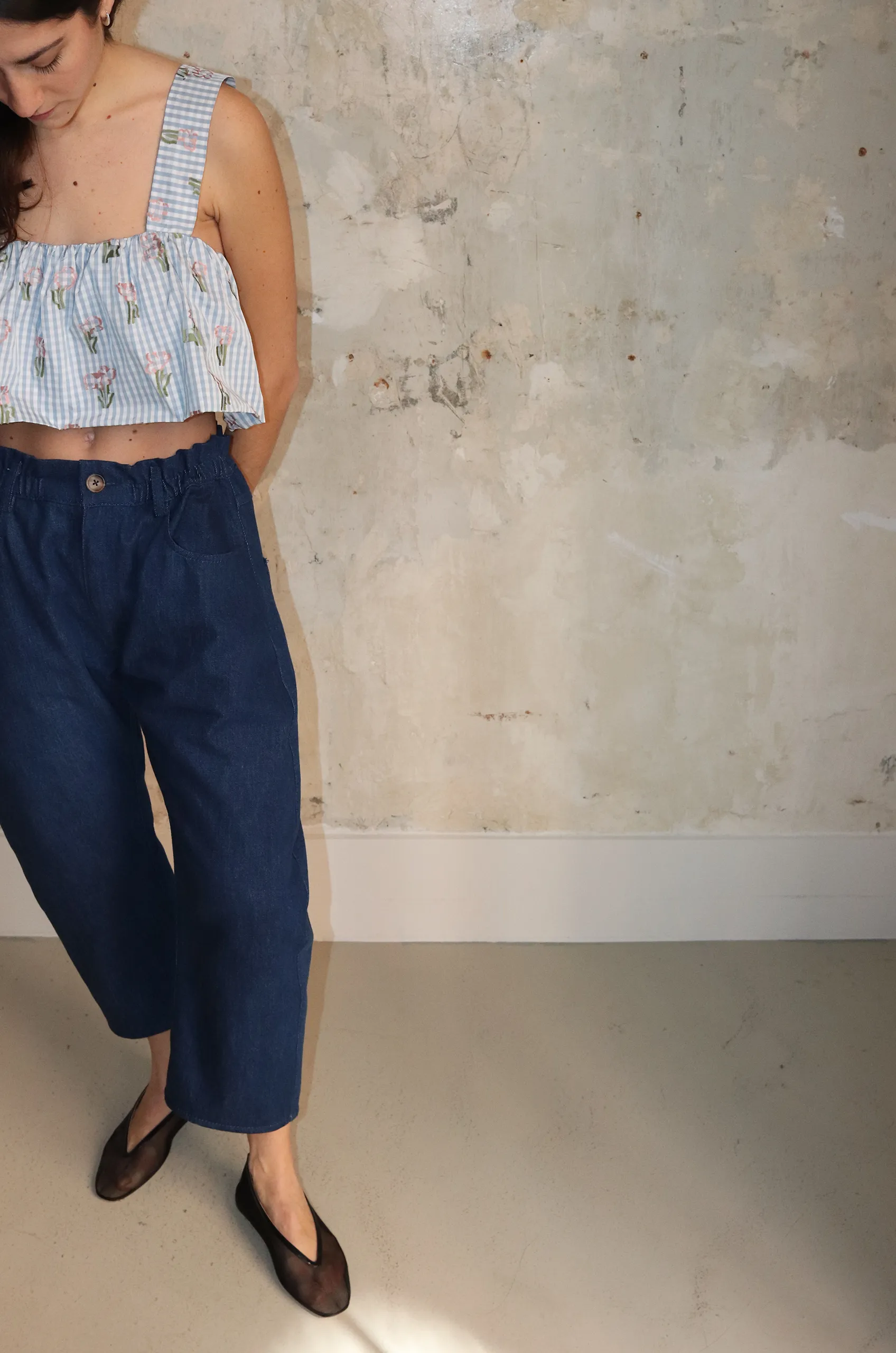 Eleph - Rommel Top C5010304 - Blue Check Flower