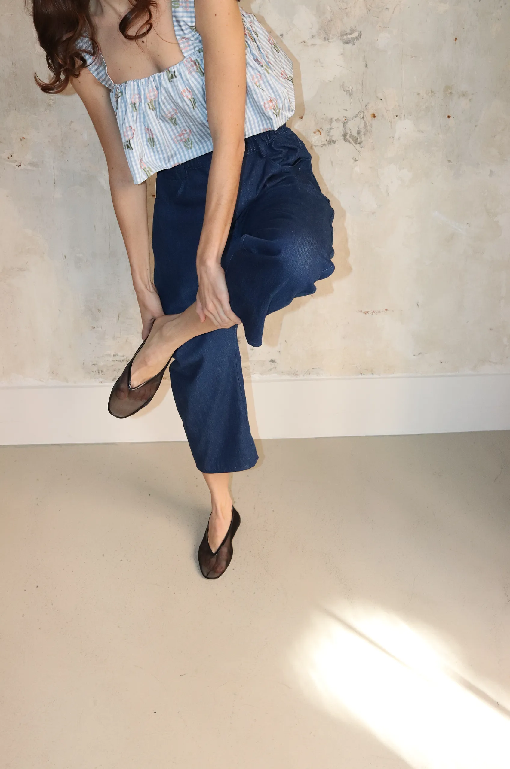 Eleph - Rommel Top C5010304 - Blue Check Flower