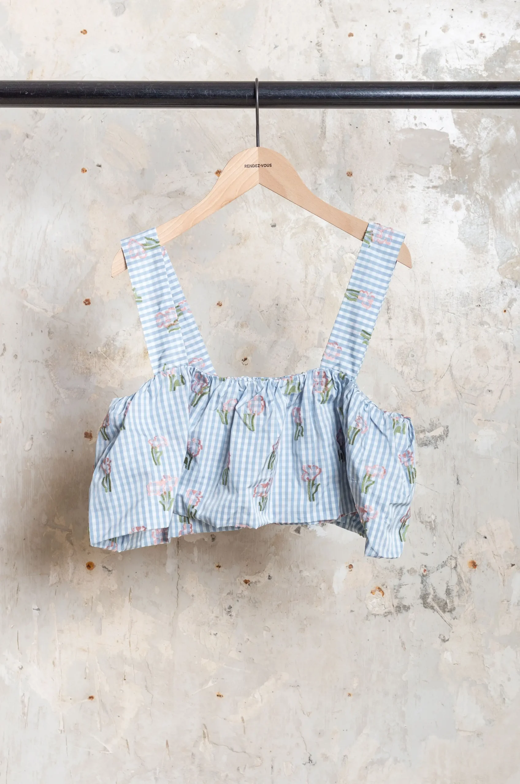 Eleph - Rommel Top C5010304 - Blue Check Flower