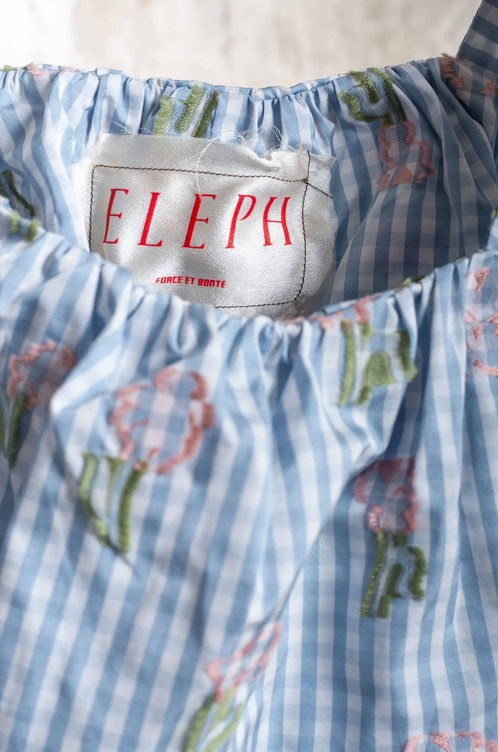 Eleph - Rommel Top C5010304 - Blue Check Flower