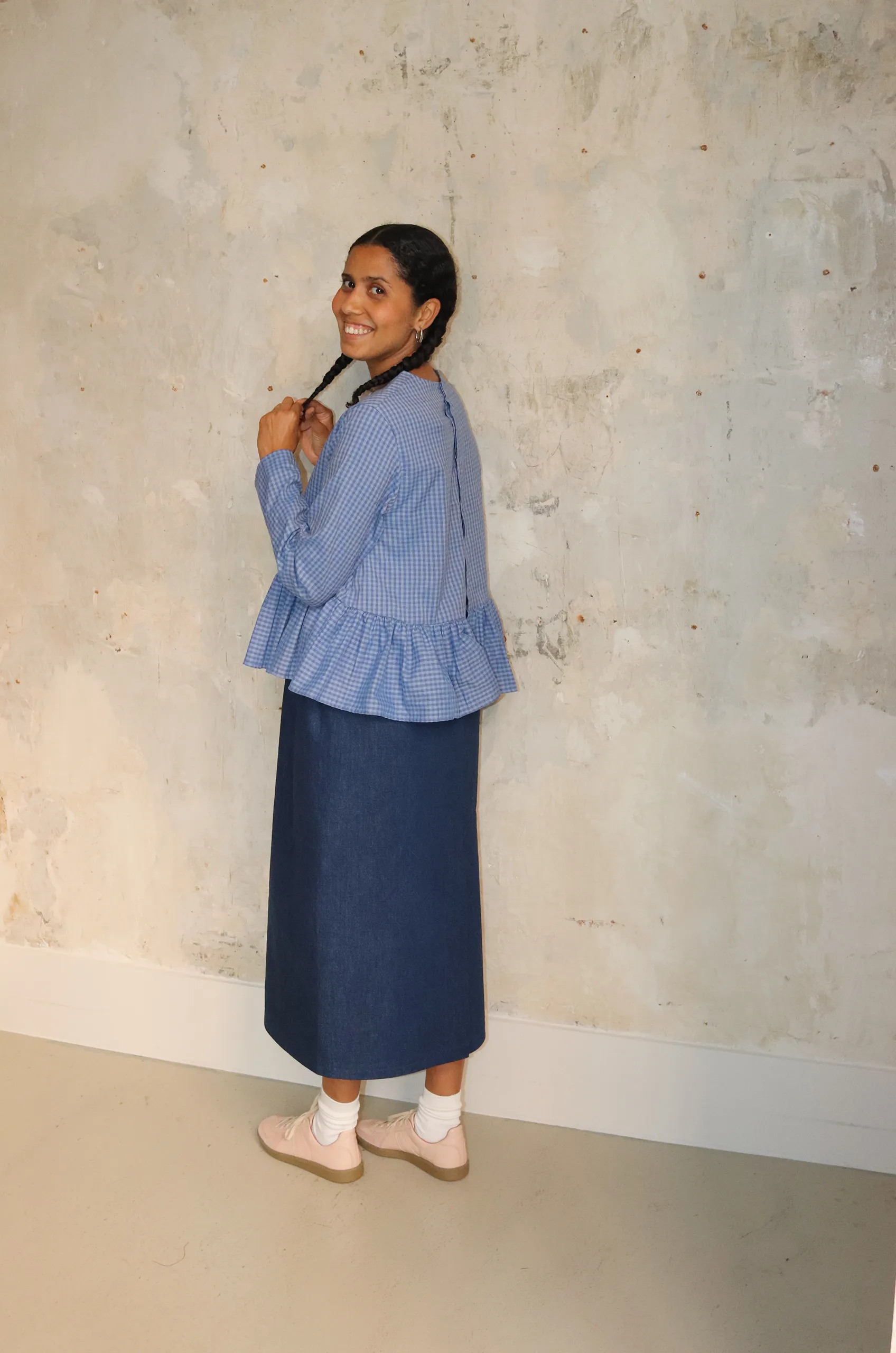 Eleph - Mumu Top L/S - Blue Check