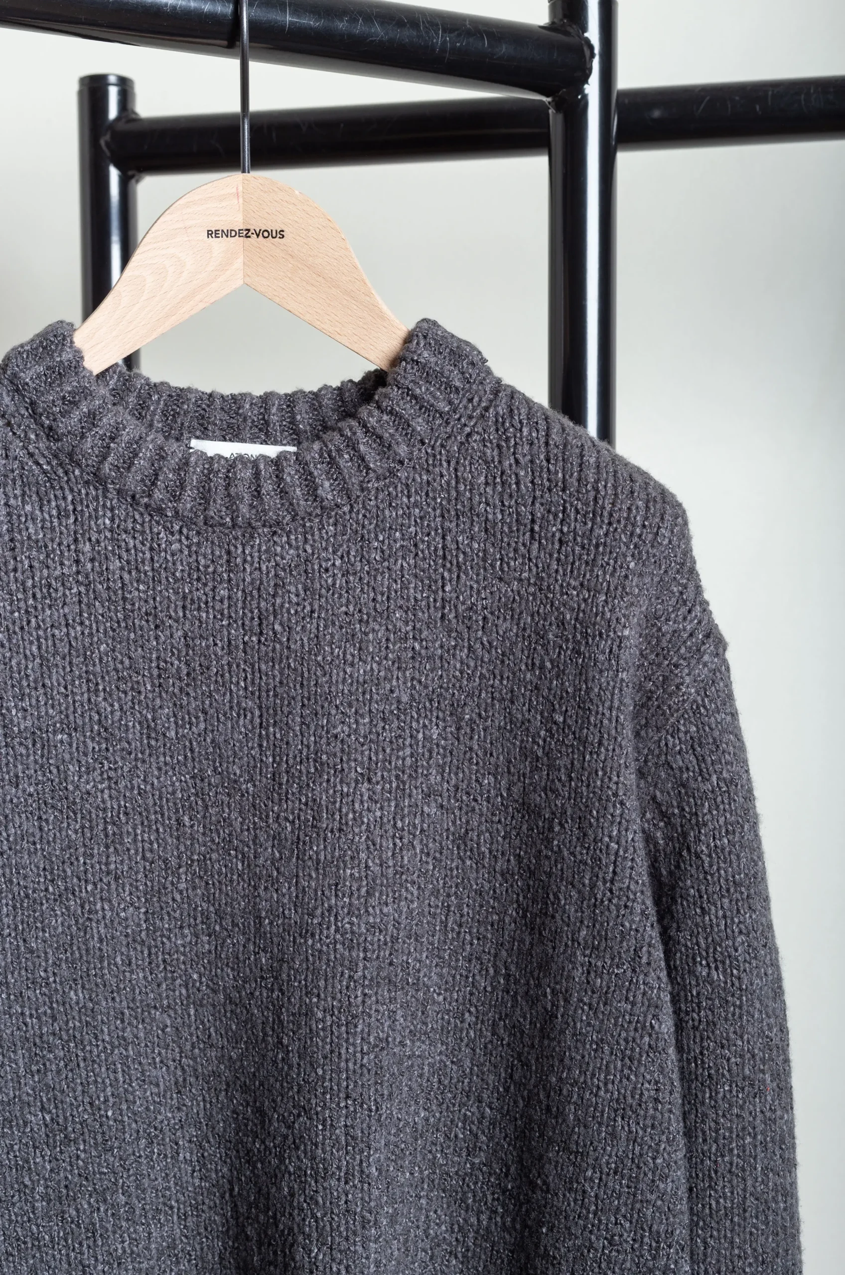 ATON - Crewneck Sweater KRAGCW0813 - Charcoal Grey