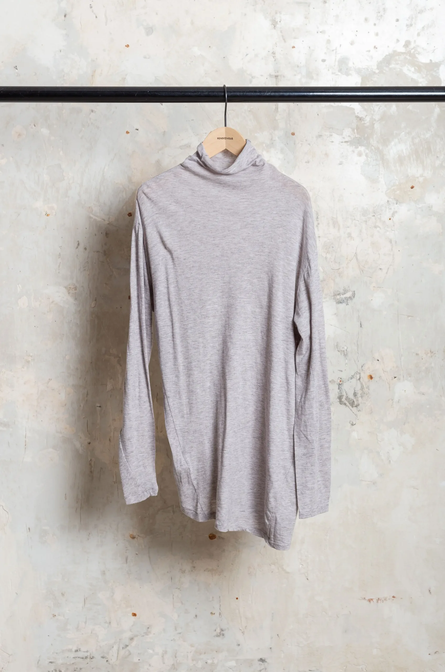 Pas De Calais - Gauze Jersey Mix Turtleneck Pullover 13-50-1041 - Top Grey
