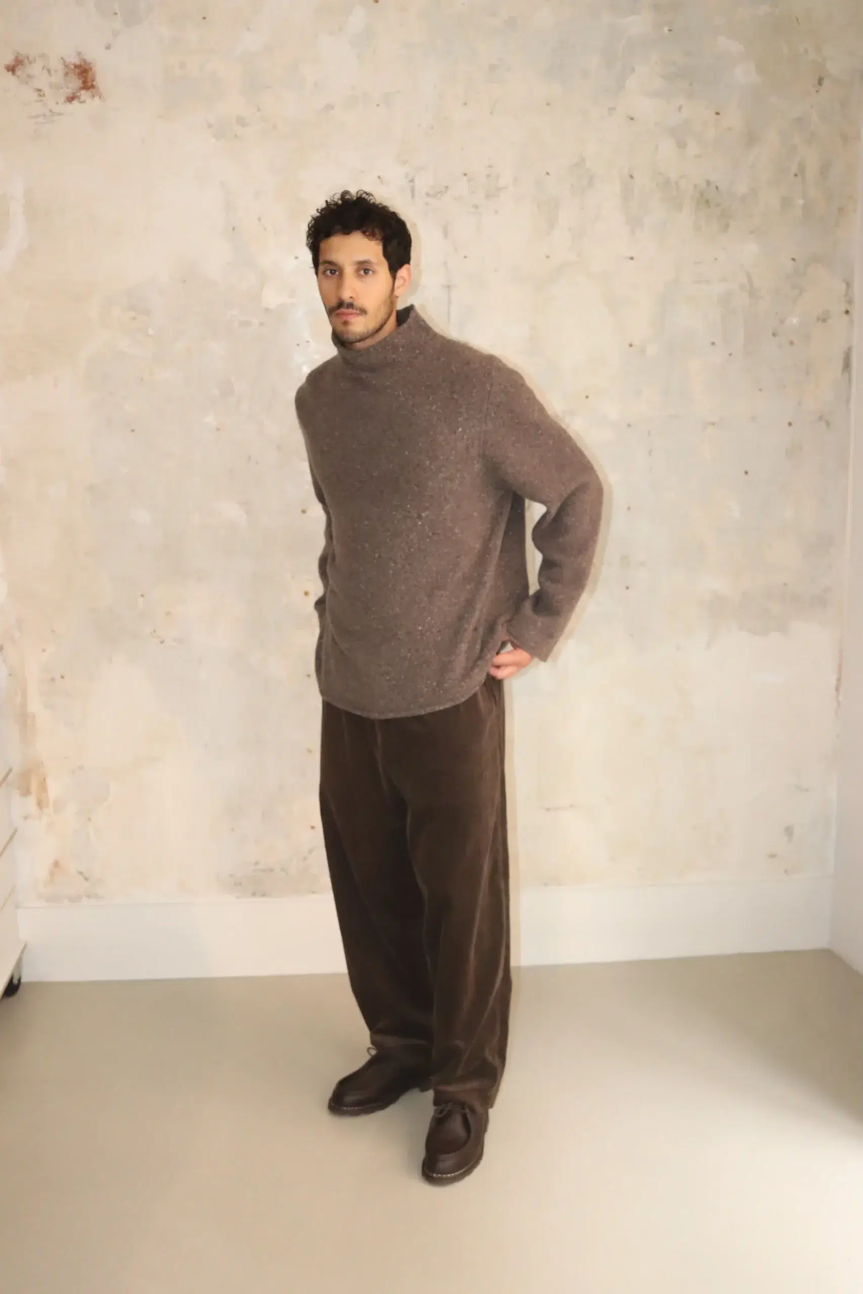 Evan Kinori - Rollneck Sweater - Light Brown