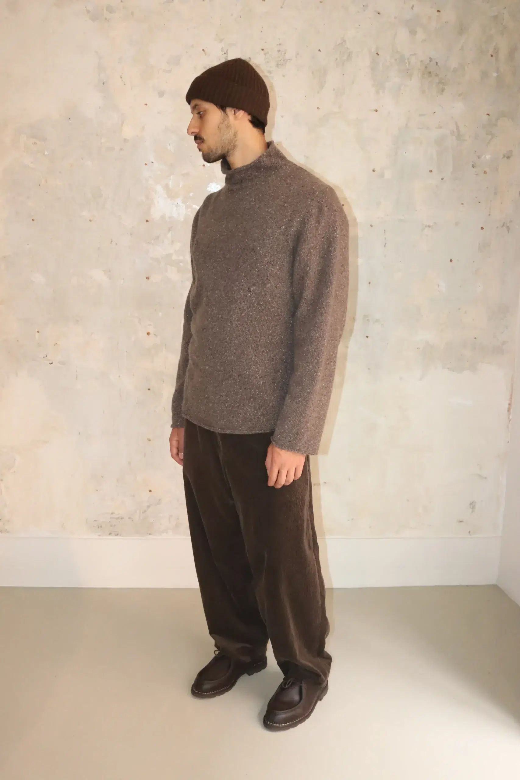 Evan Kinori - Knit Hat - Dark Brown