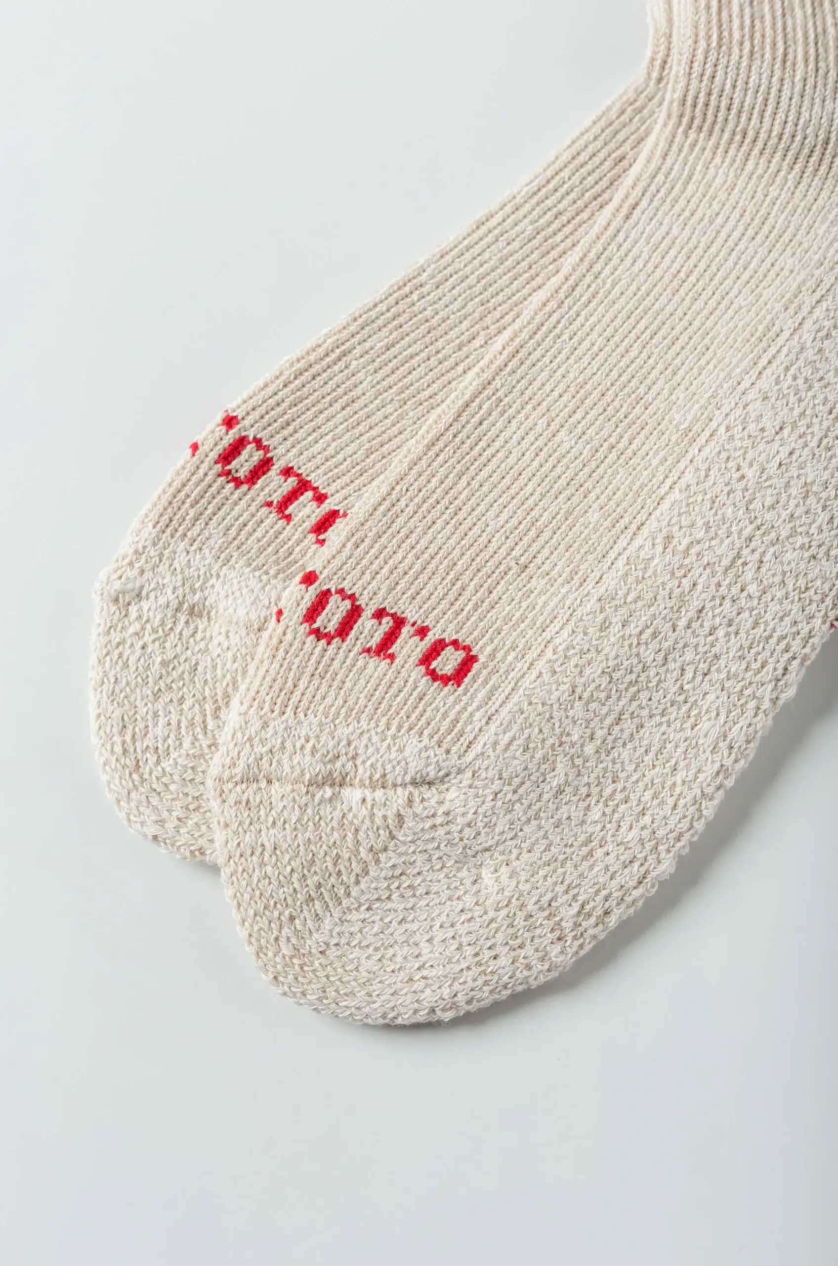 Rototo - PILE STRIPE MARL SOCKS R1589 - BEIGE/BLACK
