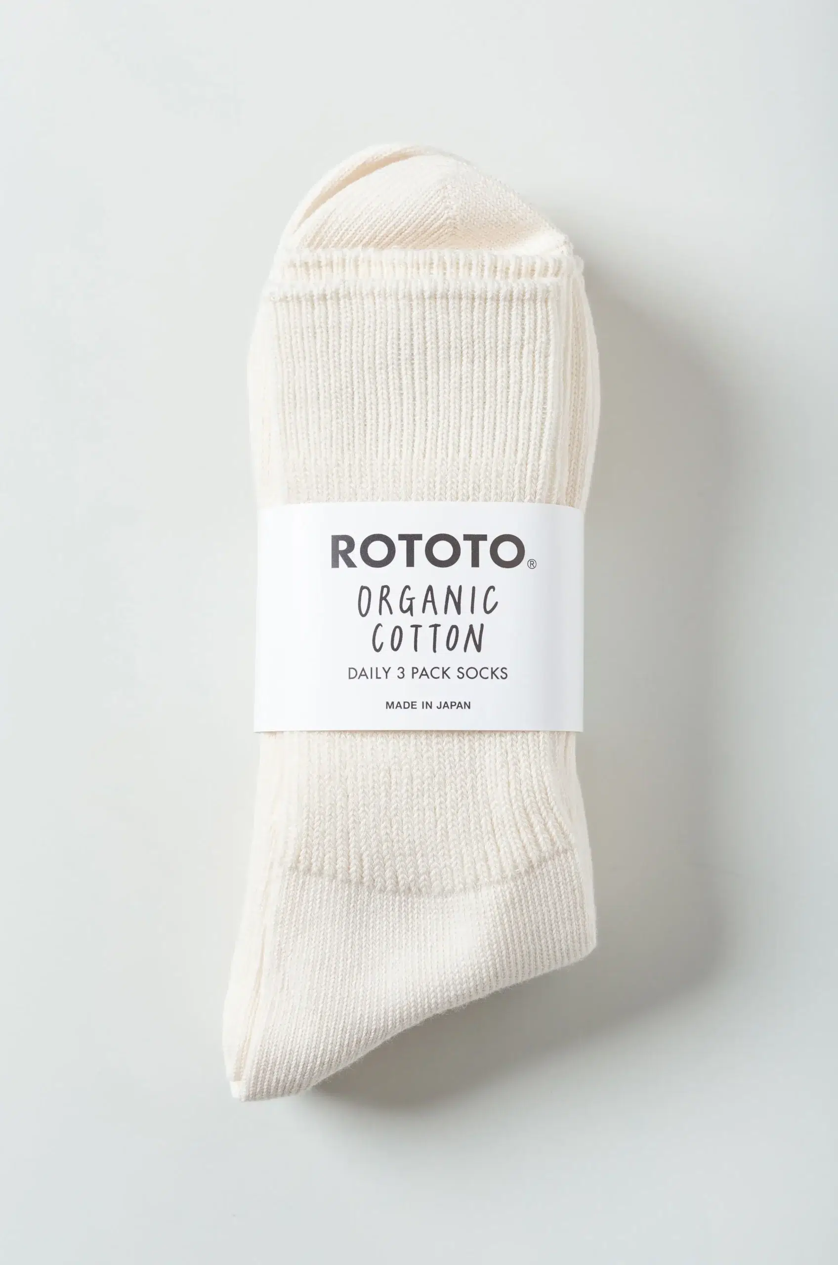 Rototo - Organic Daily 3 Socks R1427 - IVORY