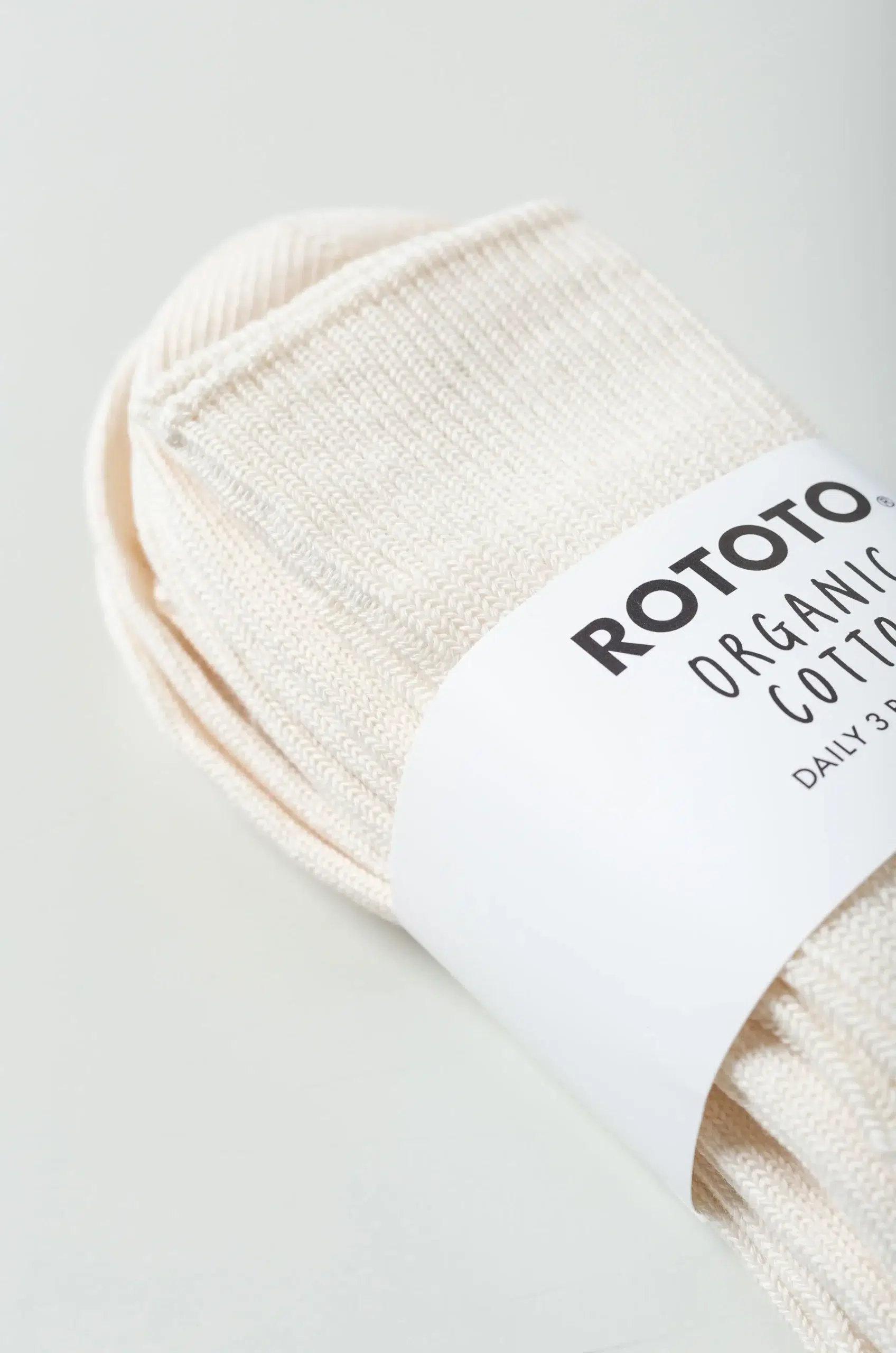 Rototo - Organic Daily 3 Socks R1427 - IVORY