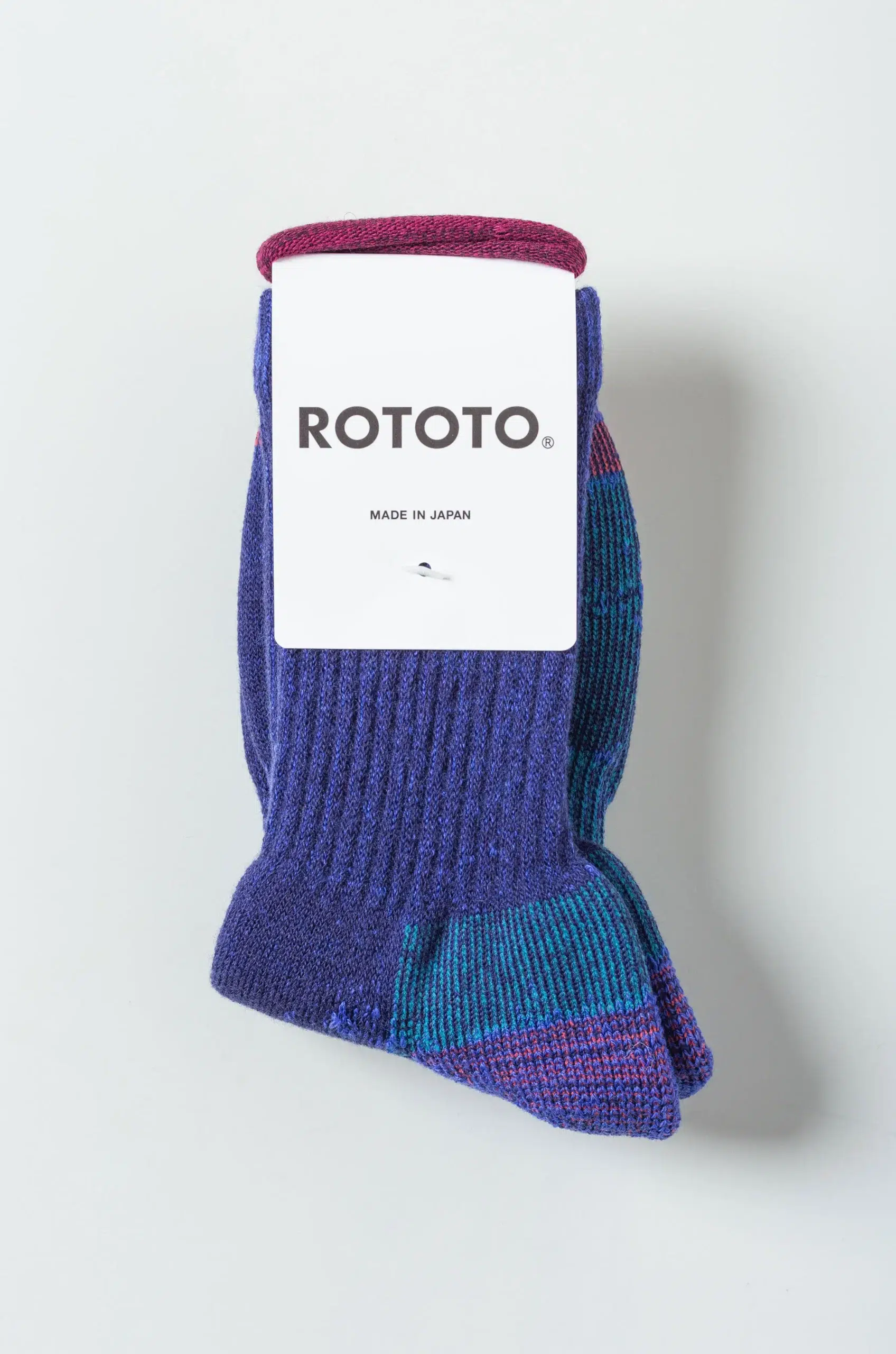 Rototo - DOUBLE FACE MERINO PILE SOCKS R1632 - D.BLUE