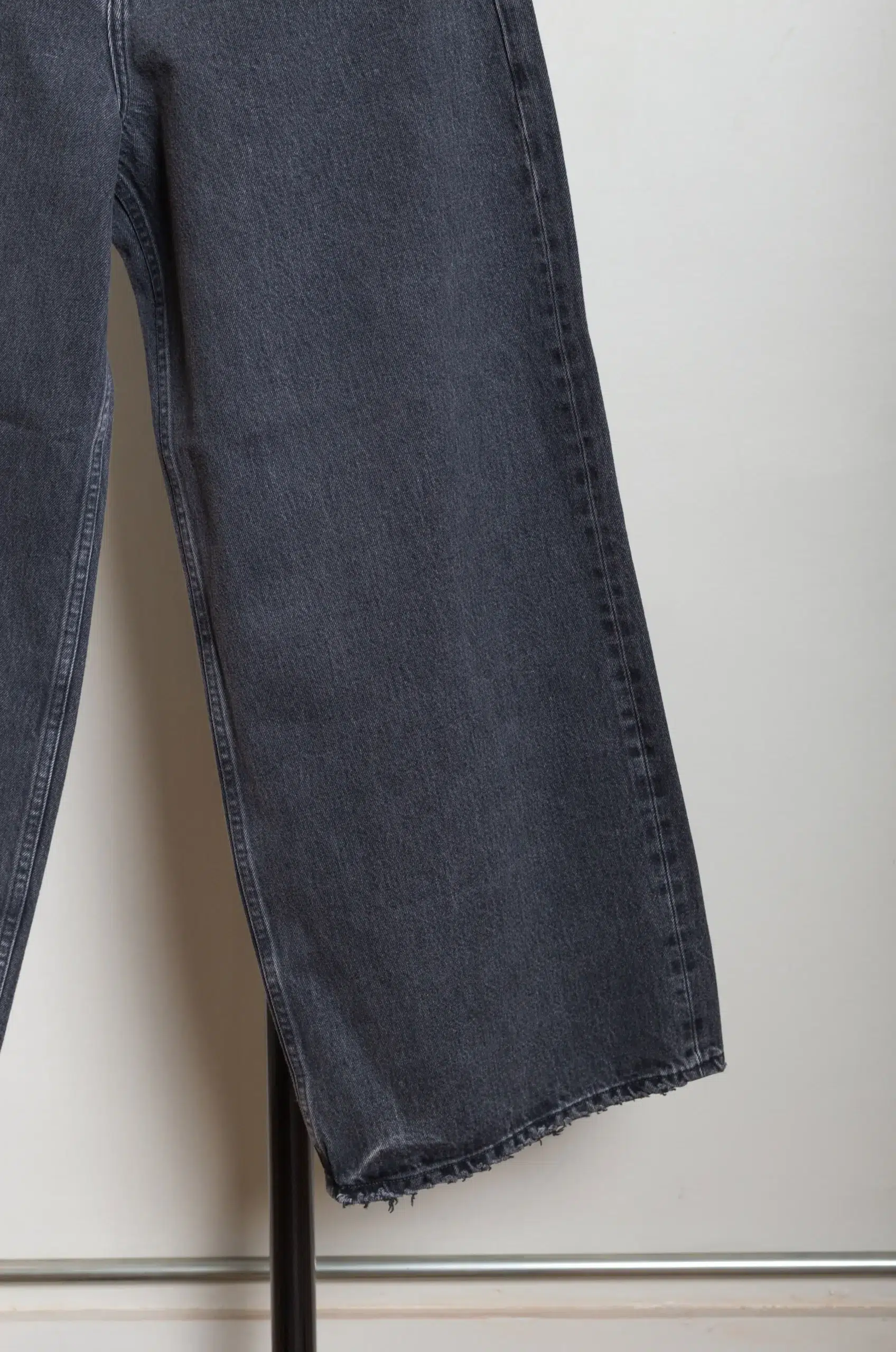 Ylève - 13.5oz DENIM HIGH WAIST WIDE - CHARCOAL