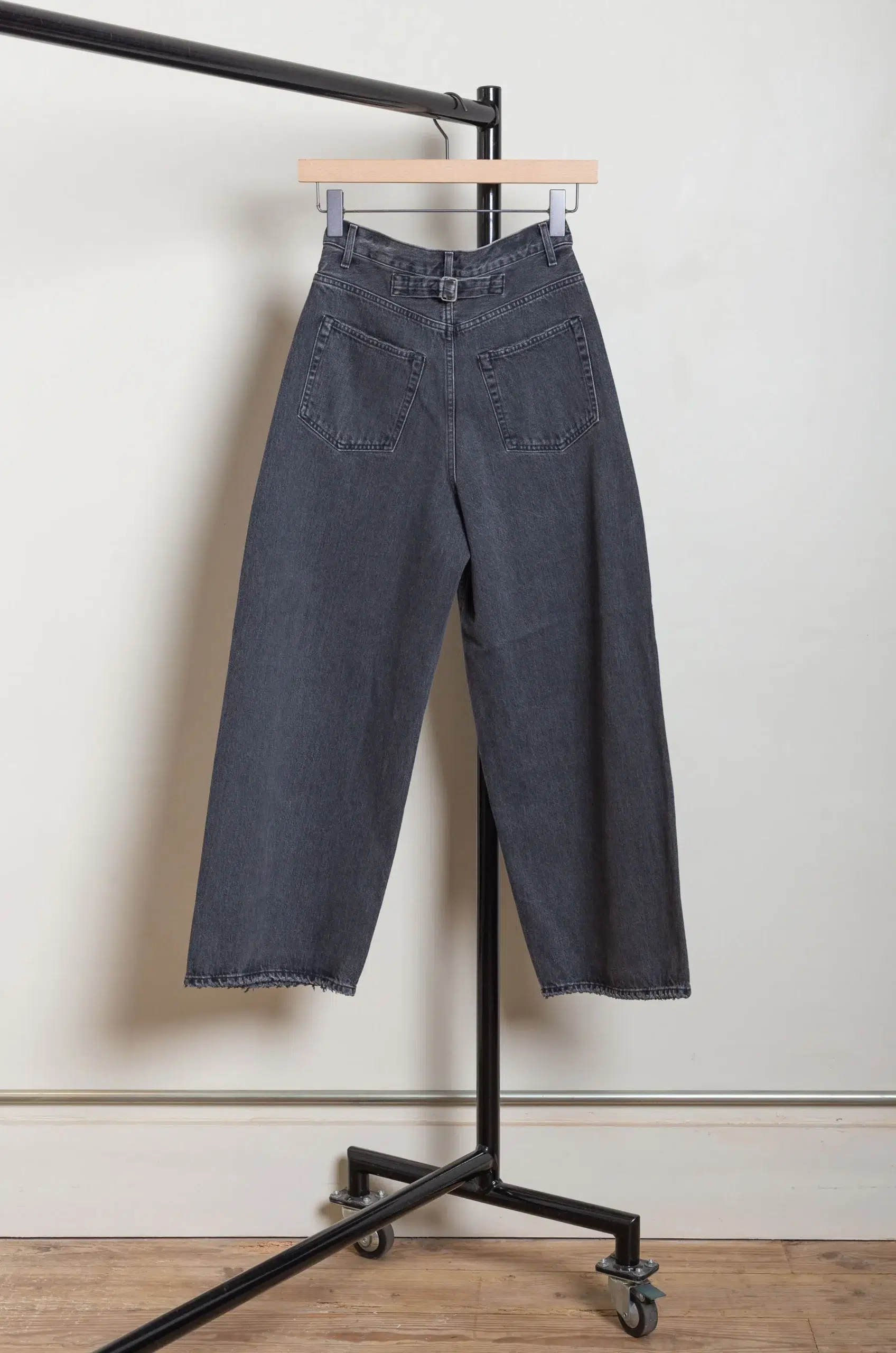 Ylève - 13.5oz DENIM HIGH WAIST WIDE - CHARCOAL