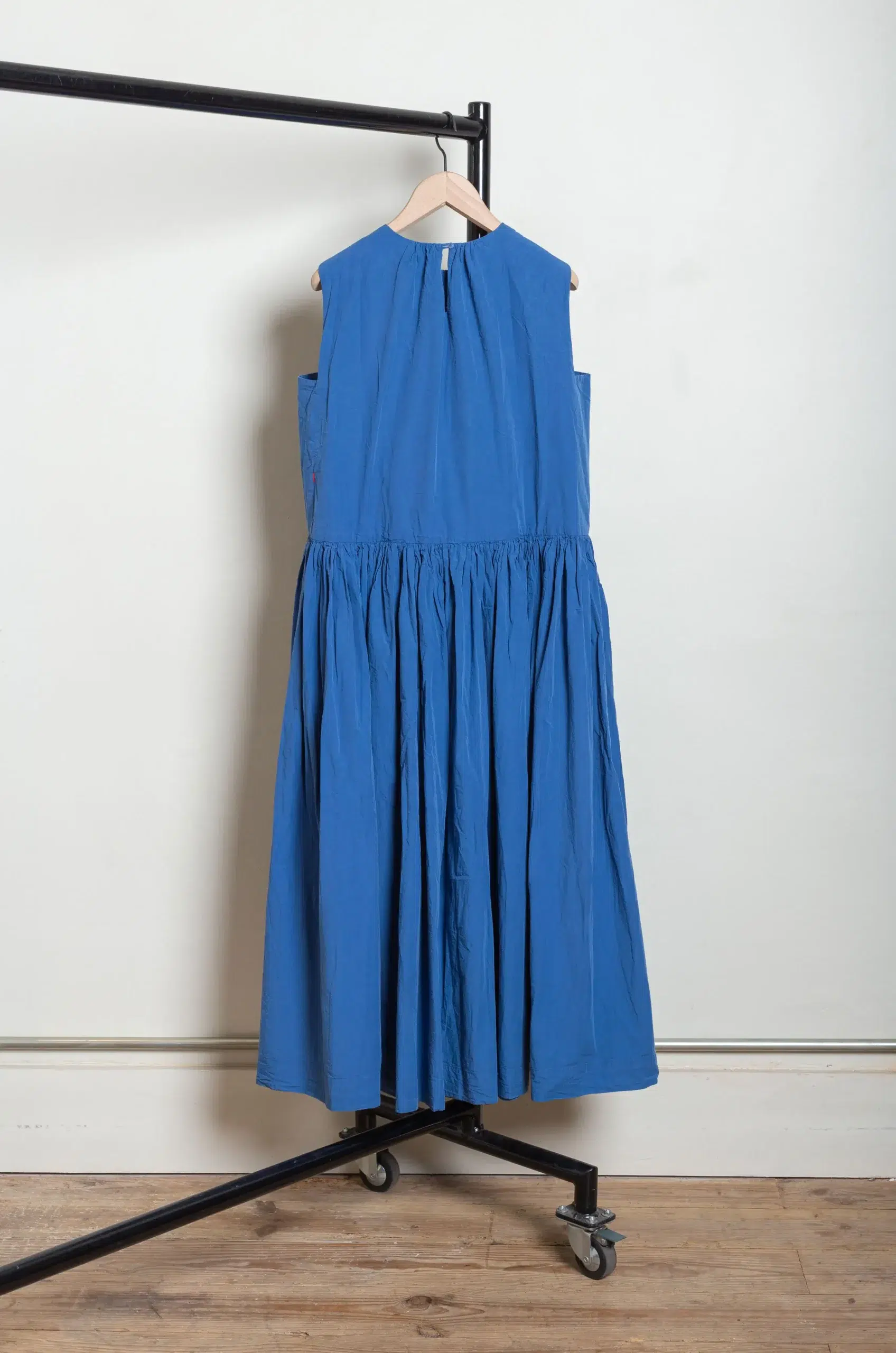 Casey Casey - POMME RUCHEE DRESS CHALK POPLIN 26FR568 - M.BLUE